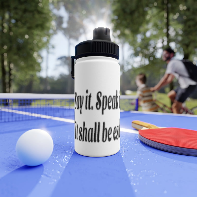 Power of Words Stainless Steel Water Bottle, Sports Lid