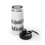 Power of Words Stainless Steel Water Bottle, Sports Lid