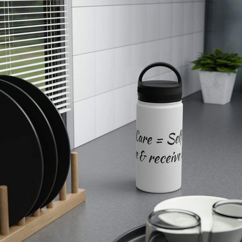 Self Care Stainless Steel Water Bottle, Handle Lid