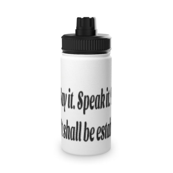 Power of Words Stainless Steel Water Bottle, Sports Lid